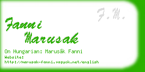 fanni marusak business card